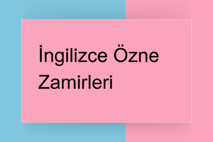 İngilizce özne zamirleri