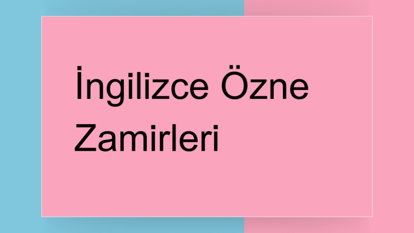 İngilizce özne zamirleri